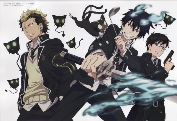 illustration,anime,cartoon,demon,Blue Exorcist,Okumura Rin