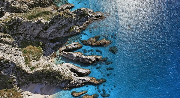 mar,agua,Rocha,reflexão,de praia,azul