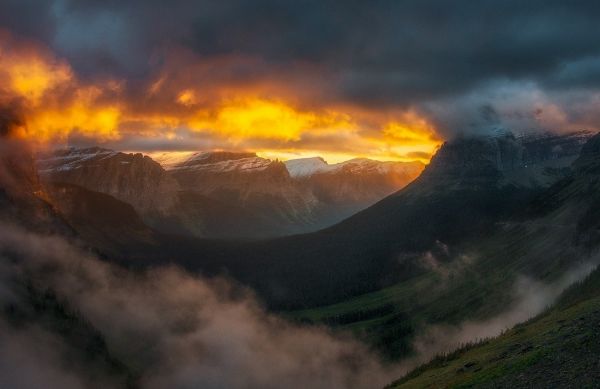 sollys, landskap, skog, solnedgang, natur, høyde