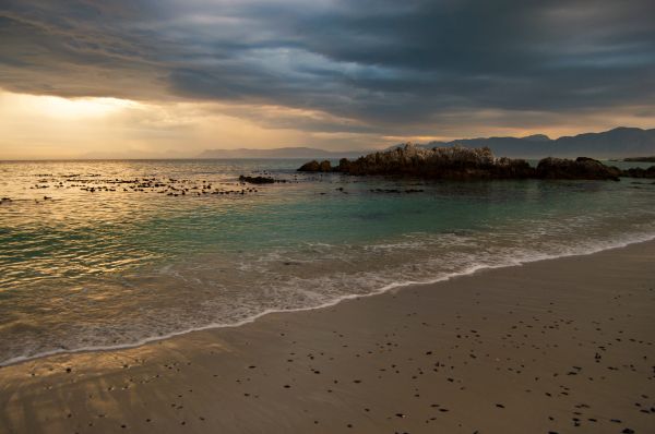 lumière du soleil, paysage, Montagnes, le coucher du soleil, mer, eau