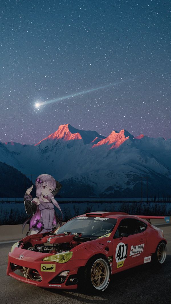 Toyota GT86,yıldızlar,Anime girls,jdmxanime,Japon arabaları