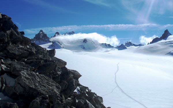 cielo,nieve,montañas,rock,Piedras,hielo