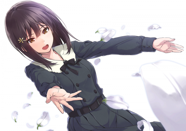 77 Visual Novel,mørkt hår,Sakura blossom,Kousaka Mayuri