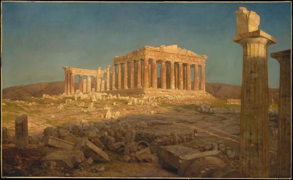 temple,arch,ruins,painting,Greek mythology,Frederic Edwin Church