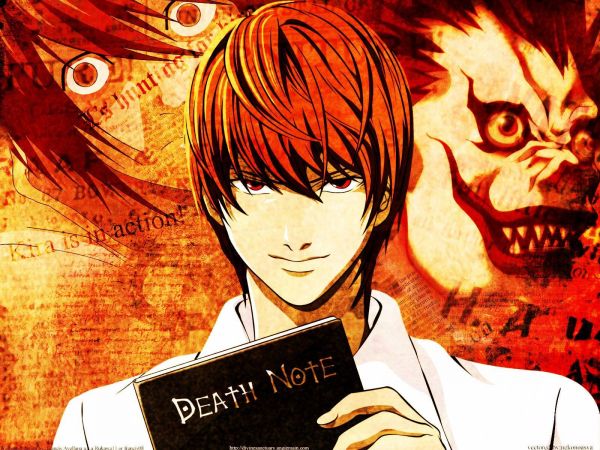 ilustrare,anime,desen animat,Death Note,Yagami Light,Ryuk