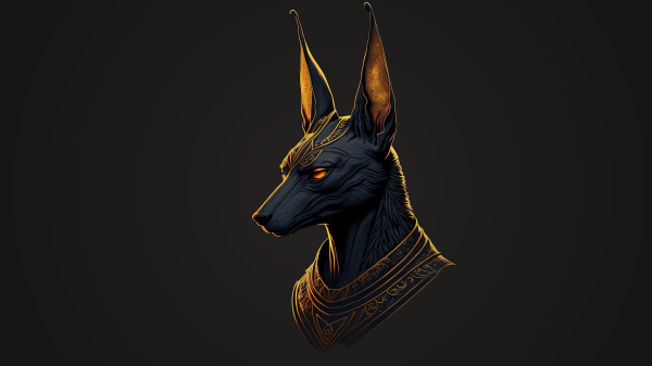 Egyptská mytologie,Anubis,ai art,minimalismus,digitální umění