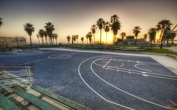 playground,Los Angeles,California,evening,basketball,markup