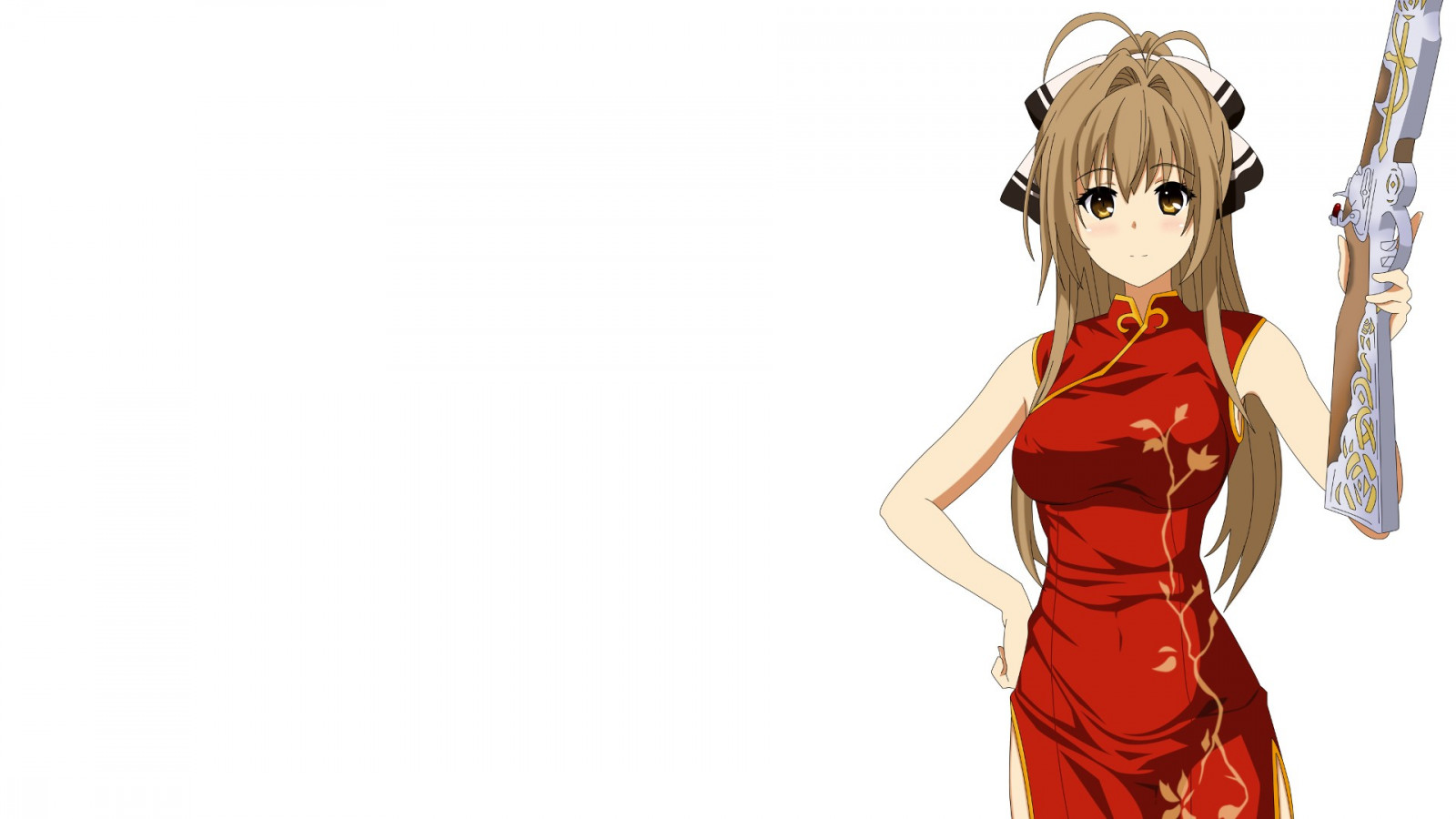 Anime, fundo branco, desenho animado, Vestido chinês, Amagi Brilliant Park, Sento Isuzu