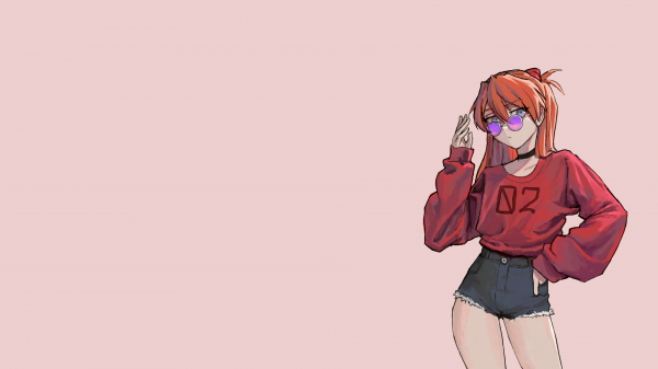 Neon Genesis Evangelion,Asuka Langley Soryu,alternate costume,frangia,blunt bangs,testa Rossa