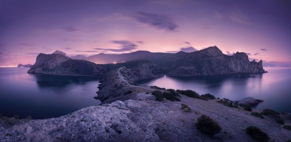 Biển Đen,1600x783 px,bờ biển,Crimea,phong cảnh,núi