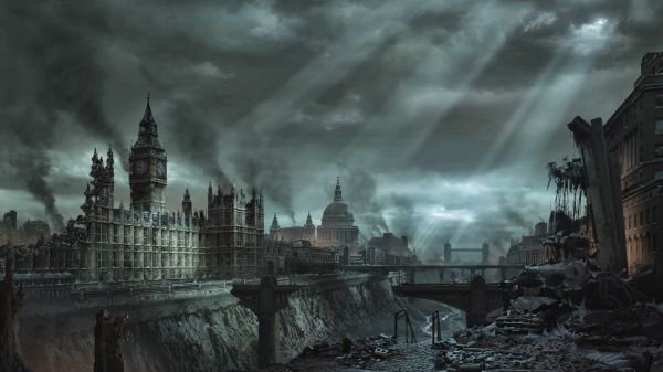 London,video games,cityscape,apocalyptic,Hellgate London,ghost ship