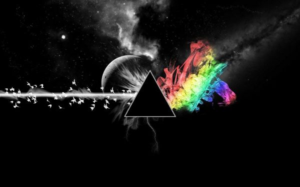 gece,Boşluk,üçgen,Pink Floyd,dijital sanat,Photoshop