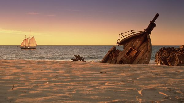 solljus,solnedgång,hav,sand,bukt,strand