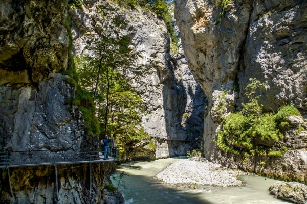 風景,山々,滝,水,岩,自然