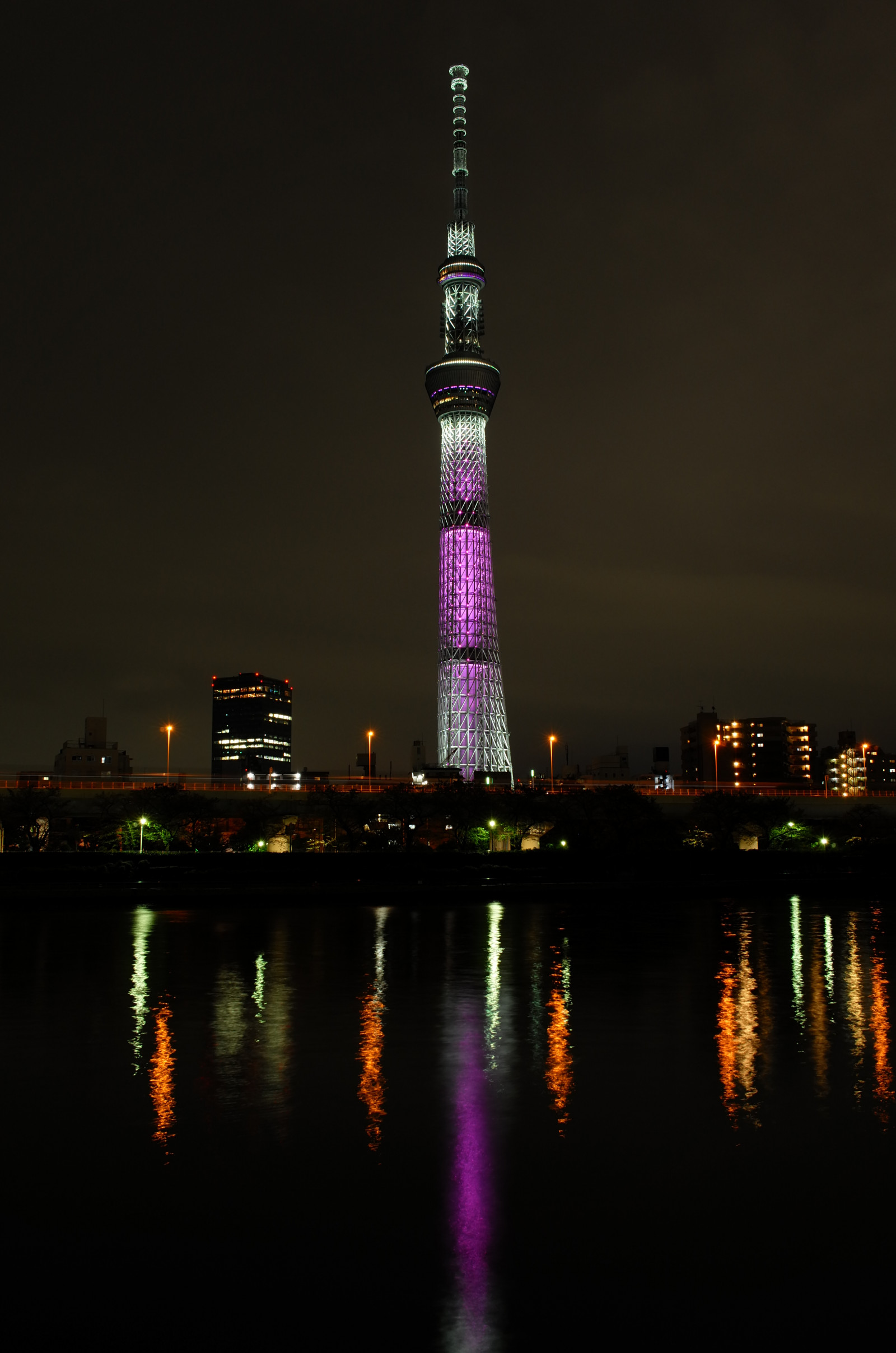 Japan, by, bybilledet, nat, arkitektur, afspejling, skyline, skyskraber, aften, tårn, horisont, skumring, Leica, metropol, Tokyo, Jp, Skytree, lys, Sky, overskyet, belyst, belysning, CC, mørke, t, milepæl, Tokyo Skytree, leicat, Summicron, kreative fællesheder, summicron235, 235, PinkRibbon, menneskelig bosættelse