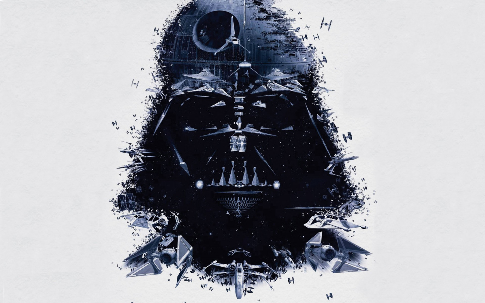 tekening, zwart, illustratie, Star Wars, digitale kunst, monochroom, sneeuw, winter, Darth Vader, Dode ster, Anakin Skywalker, KUNST, schetsen, doopvont