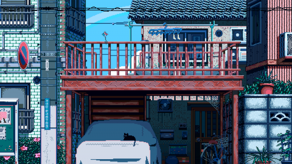 digital art,umelecké diela,ilustrácie,pixel art,architektúra,Japonsko