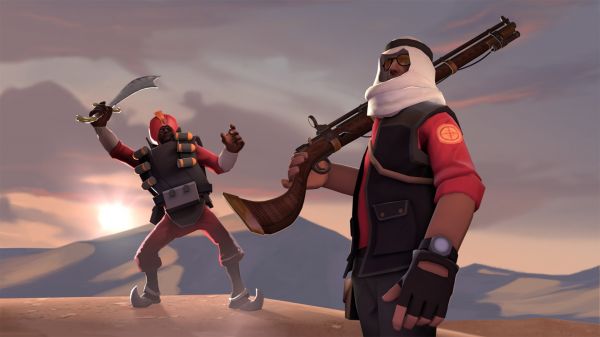 video games, Team Fortress 2, Sniper TF2, screenshot, anime, Demoman