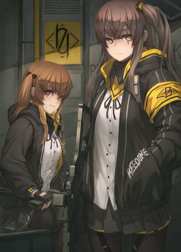 อะนิเมะ,สาวอะนิเมะ,หญิงแถวหน้า,UMP9 Girls Frontline,ump45 Girls Frontline,ฝาแฝด