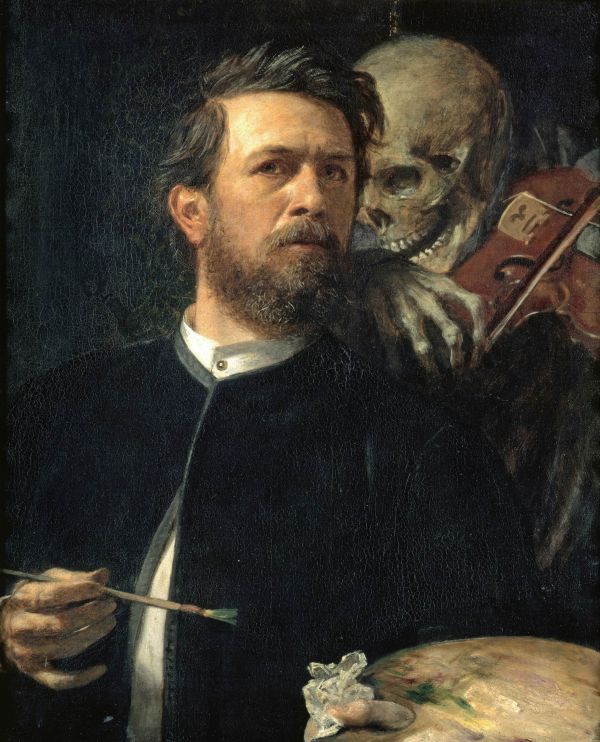 oljemålning,Oil on canvas,Arnold B cklin,död,självporträtt,målare