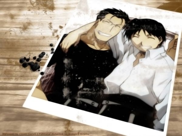 Illüstrasyon,Anime,Tam Metal Alchemist,Roy Mustang,romantik,Maes Hughes