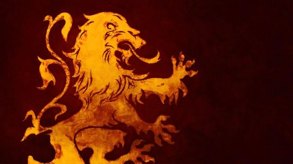 A Song of Ice and Fire,Game of Thrones,sigils,løve,hus Lannister,flamme