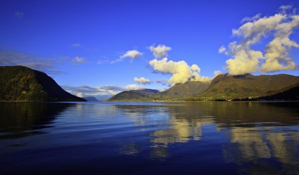 阳光,景观,海,爬坡道,湖,湾