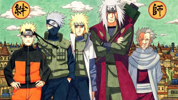 anime,Naruto Shippuuden,Uzumaki Naruto,Namikaze Minato,Hokage,Hatake Kakashi