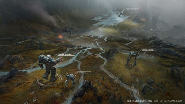 Battletech, Giant Robot, Atlas Battletech, hujan, sungai