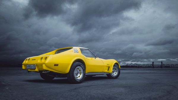 Chevrolet Corvette C3,Corvette,Chevrolet,car,yellow cars,vehicle