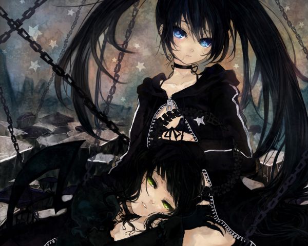 Anime,Meninas anime,Atirador de Black Rock,Força Black Shooter Rock,cabelo preto,Pessoa