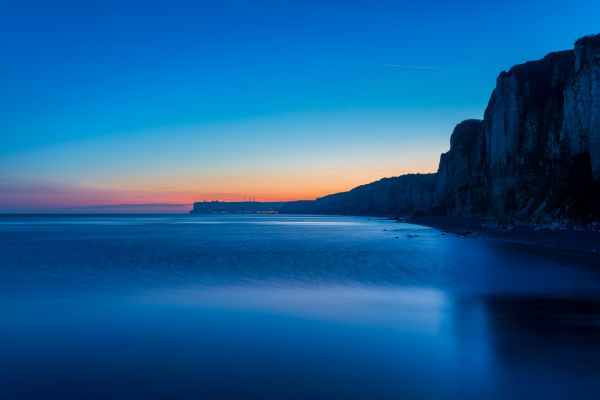 sunset,sea,photography,blue,simple background,peaceful