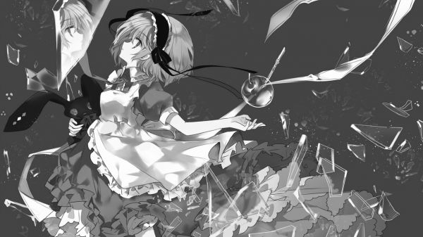 illustrazione, anime, manga, cartone animato, disegno, monocromo