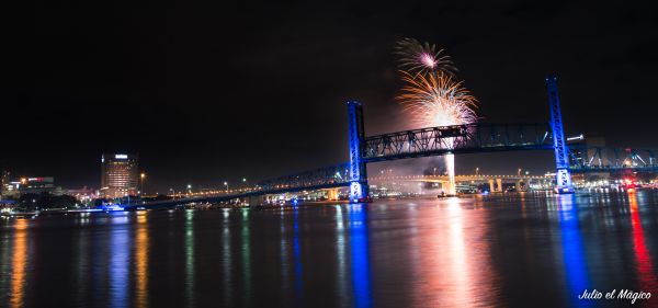 città,blu,fuoco,Florida,fuochi d'artificio,luci