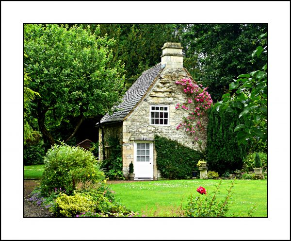 paisaje, jardín, edificio, césped, casa, ventana