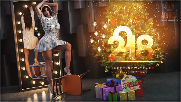 3D, CG, 圣诞, 新年, 2018 Year, 圣诞老人套装