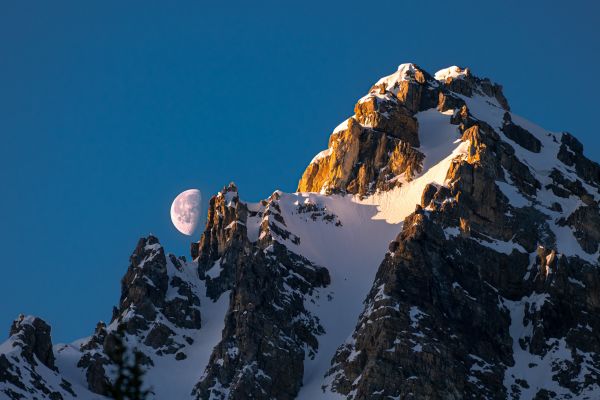 landscape,Moon,mountains,snow,nature,photography