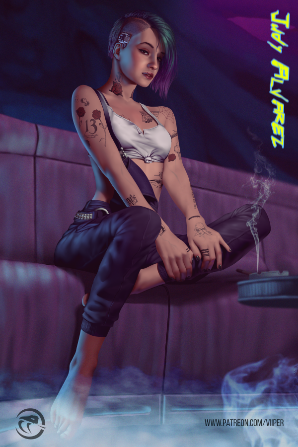 videogiochi,ragazze videogiochi,cime bianche,Judy Alvarez,cyberpunk 2077,tuta da lavoro