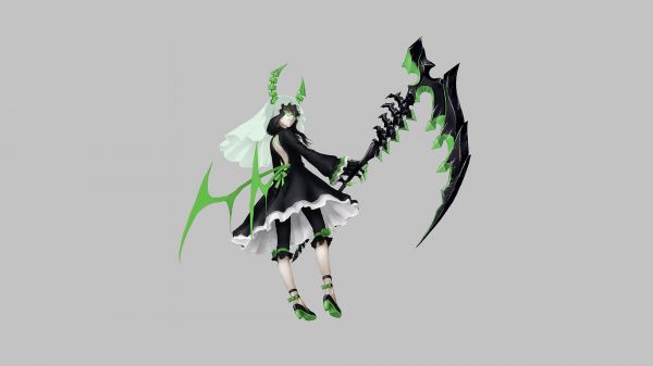 latar belakang yang sederhana,Black Rock Shooter series,gadis anime,senjata,Guru mati,gaun