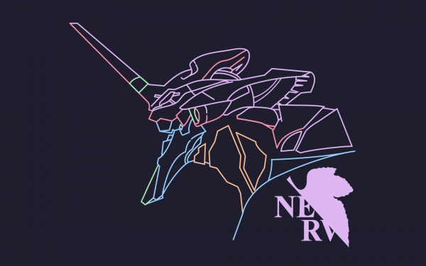 contorno,Evangelion Unit 01,Nerv,sfondo viola,Neon Genesis Evangelion