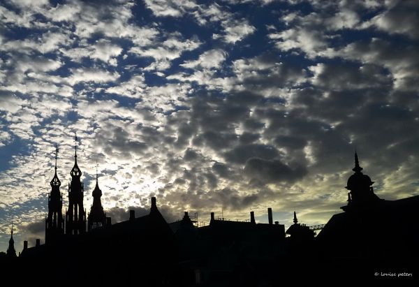 le coucher du soleil,Amsterdam,des nuages,soir,Zonsondergang,vue