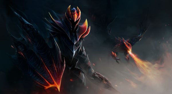 Dragão,Dota 2,Cavaleiro Dragão,Fantasia arte,Anime,chama