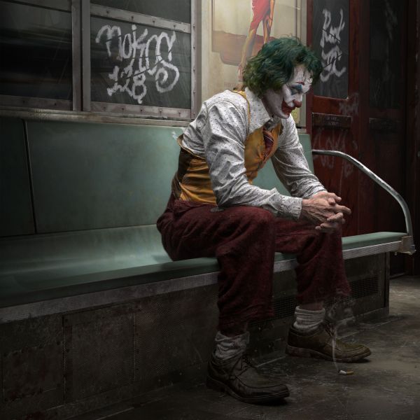 sigaretter,Joker 2019 Movie,grønt hår,sminke,Joker,fan Kunst