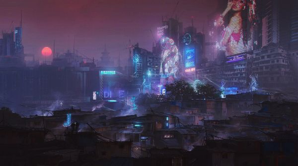 artwork,cyberpunk,Donglu Yu,futuristische,futuristische stad,architectuur