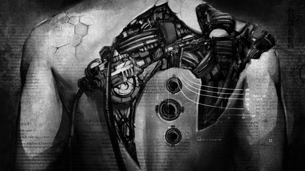 zwart,monochroom,cyberpunk,robot,fotografie,Circle of Dust