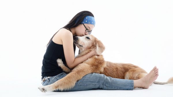 裸足,座っている,動物,子供,眼鏡,白色の背景