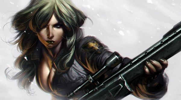 Fantasiekunst,Anime,Kunstwerk,schwarzes Haar,Metal Gear Solid,Metallgetriebe