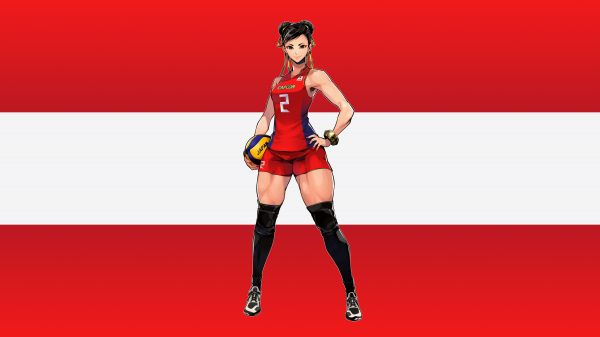 Chun Li,street Fighter,volleyball,volleyballspiller,Japan,japansk flagg