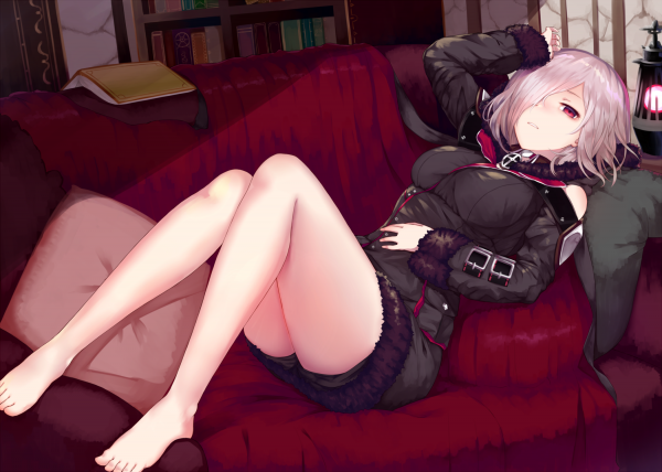 Shadowverse,barefoot,short hair,thighhighs,red eyes,Fate Series