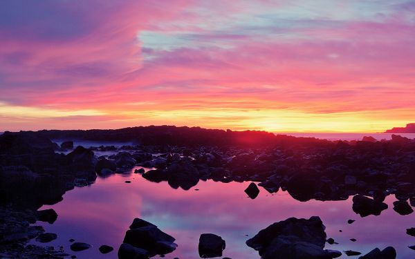 auringonvalo, auringonlasku, meri, vesi, luonto, heijastus